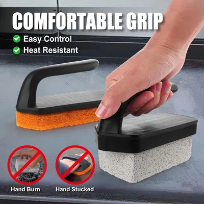 Highlights the comfortable and heat-resistant grip design, allowing for easy control while using the product.