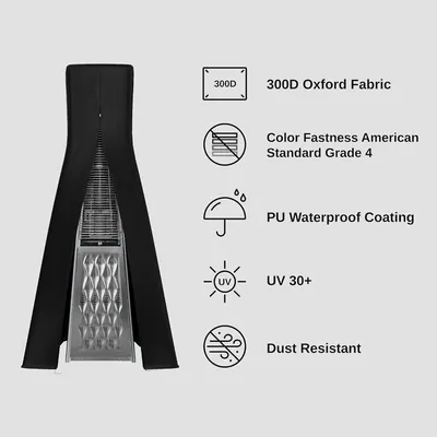 Highlights multiple features and benefits of the product material, including durability, color retention, waterproofing, UV protection, and dust resistance to demonstrate its high quality and…