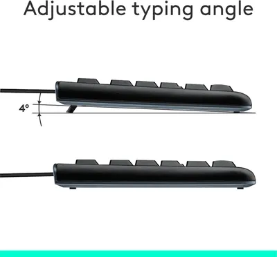 Highlights the product's ability to adjust the typing angle for ergonomic comfort.