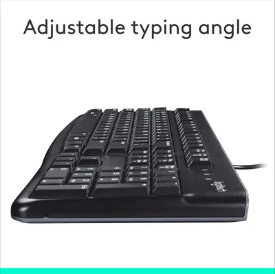 Highlights the keyboard's ability to adjust the typing angle for improved ergonomics and comfort during extended use.