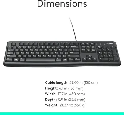 Provides the exact dimensions, cable length, and weight of the product to help shoppers understand its physical size and portability.