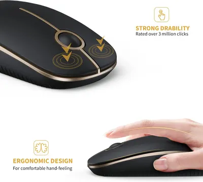 Highlights the product's durability rated over 3 million clicks and ergonomic design for comfortable hand-feeling.