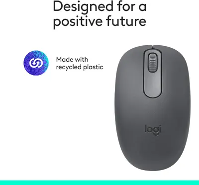 Highlights that the product is made with recycled plastic, positioning it as an environmentally conscious choice.