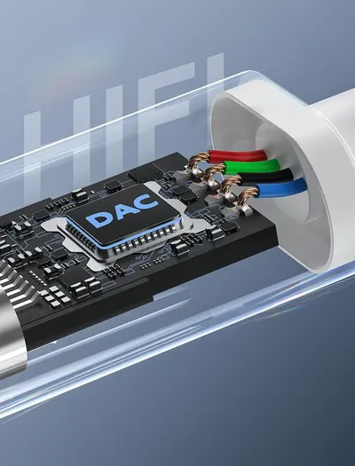 Highlights the product's DAC component, likely emphasizing its role in delivering high-quality audio output.