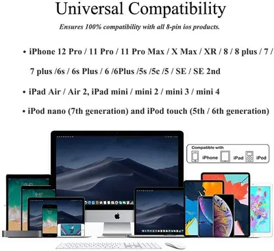 Demonstrates the product's compatibility with a wide range of iPhone, iPad, and iPod models to reassure customers that it will work seamlessly with their…