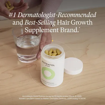Builds credibility and trust for the hair growth supplement by highlighting that it is dermatologist-recommended and the best-selling brand.