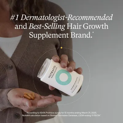Highlights that the product is the #1 dermatologist-recommended and best-selling hair growth supplement brand, positioning it as the leading and trusted choice.