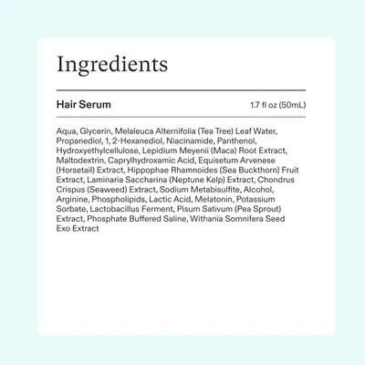 Provides transparency by listing all the ingredients contained in the hair serum product.