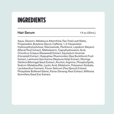 Provides transparency by listing all the ingredients contained in the hair serum product.
