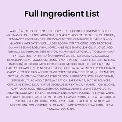 Provides transparency by listing all the ingredients contained in the product.