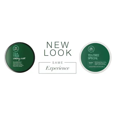Highlights the new packaging design for the Tea Tree product line while reassuring customers that the product experience remains the same.