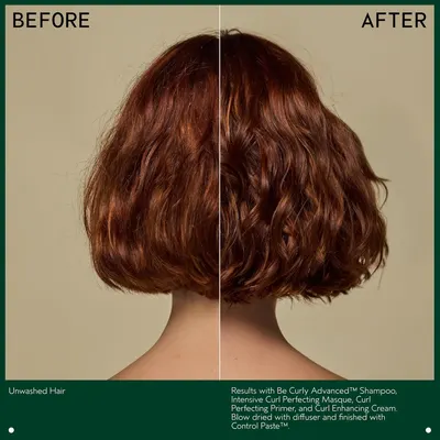 Visually demonstrates the curl-enhancing and frizz-controlling effects of the hair care product line.