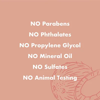 Highlights that the product is free from various harmful chemicals and not tested on animals, reassuring customers about its safety and ethical production.