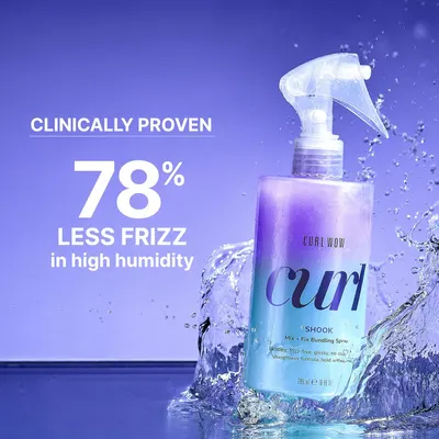 Communicates a quantifiable benefit of the product - that it reduces frizz by 78% in high humidity conditions, based on clinical testing.