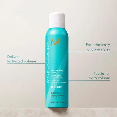 Highlights the product's ability to deliver texturized volume and effortlessly undone hairstyles.