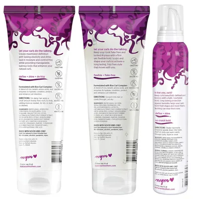 Shows the different products included in the hair care line, allowing customers to see what they will receive.