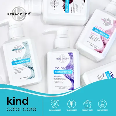 Shows the different color conditioner products included in the brand's line, highlighting the variety of scent options available.