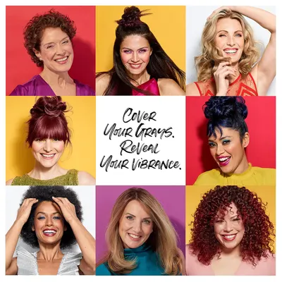Emphasizes the brand's message of embracing your natural vibrancy and self-expression by covering gray hair with bold, vibrant colors.