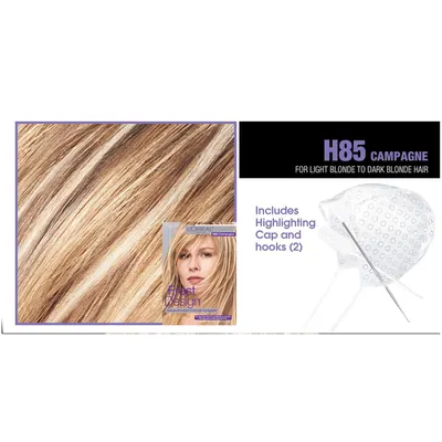 Shows the additional items included with the hair color product, such as the highlighting cap and hooks, to inform customers of everything they will receive.