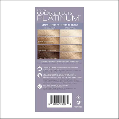 Visually demonstrates the hair color transformation achieved by using the product on different hair shades.