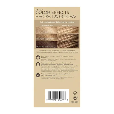 Visually demonstrates the hair color transformation achieved by using the product on different hair shades.