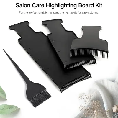 Shows the different tools and accessories included in the salon highlighting kit for easy coloring.