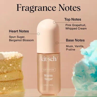 Highlights the different fragrance notes and scent profile of the hair perfume product.