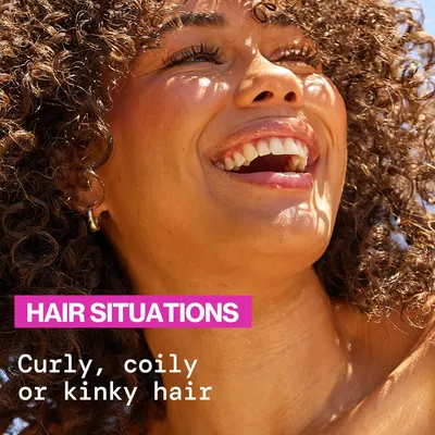 Highlights the product's suitability for different types of curly, coily or kinky hair textures.