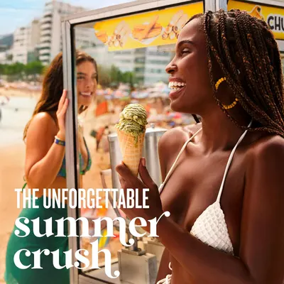 Shows the product being enjoyed in a summer setting, conveying a fun and carefree lifestyle.