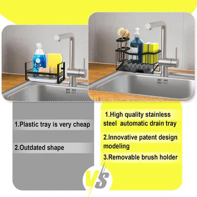 Highlights the superiority of the stainless steel drain tray over a cheap plastic tray by comparing features like quality, innovative design, and removable…