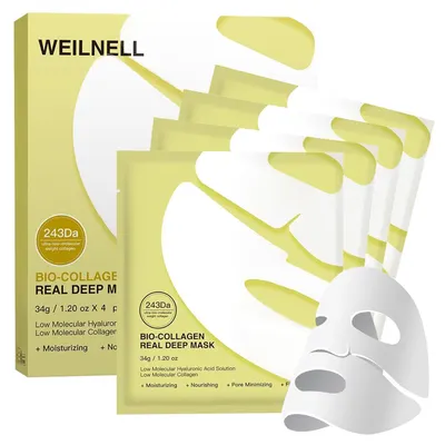 Highlights the product's ability to deeply hydrate and provide anti-aging benefits through its low molecular hyaluronic acid and collagen formula.