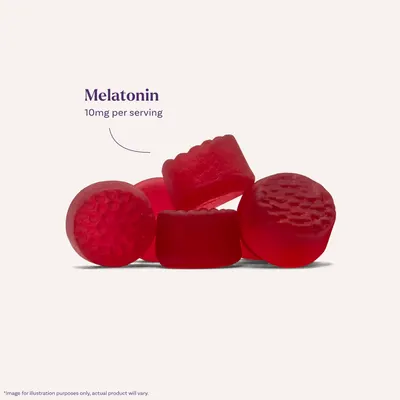 Highlights that each serving of the product contains 10mg of melatonin, a key benefit for promoting sleep.