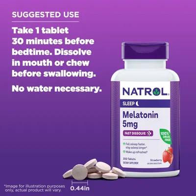 Provides clear instructions on how to take the melatonin supplement for better sleep.