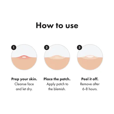 Provides step-by-step instructions on how to properly use and apply an acne patch for effective treatment.