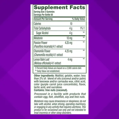 Provides detailed nutritional information and ingredient list to inform customers about the product's composition and dosage.