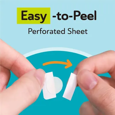 Demonstrates the product's easy-to-use design, showing how effortlessly the perforated sheet can be peeled apart.