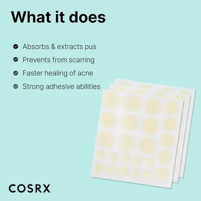 Highlights multiple benefits of the product for treating acne, preventing scars, and promoting faster healing.