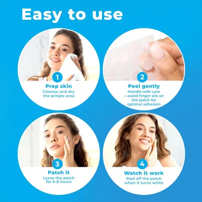 Demonstrates the step-by-step process of using acne patches, making it easy for customers to understand how to properly apply and use the product.