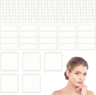 Shows the wide range of adhesive patches included in the product, highlighting the versatility and value for different uses.