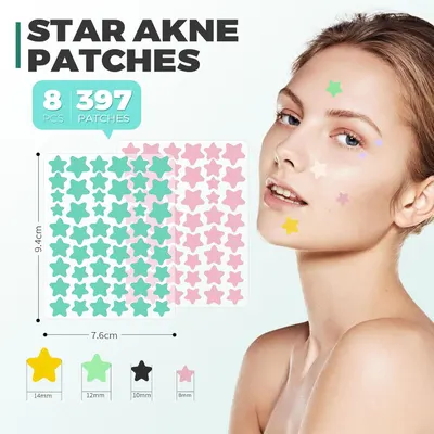 Secondary Images for 397 Pieces Acne Patches Invisible Hydrocolloid Patches Pimples Day and Night Use in One…