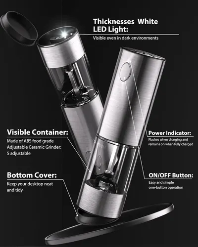 Highlights the key features and components of the electric grinder, showing its construction and functionality to inform potential buyers.