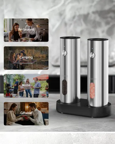 Demonstrates the product's versatility by showing its use in various settings like restaurants, camping, home, and as a gift.