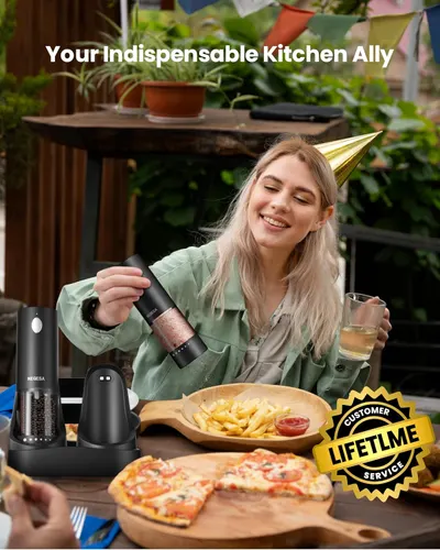 Secondary Images for Electric Salt and Pepper Grinder Set with Rechargeable Base