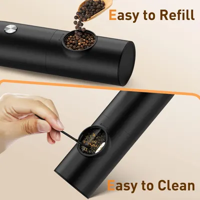 Demonstrates the product's user-friendly design, highlighting how simple it is to refill with spices and clean after use.
