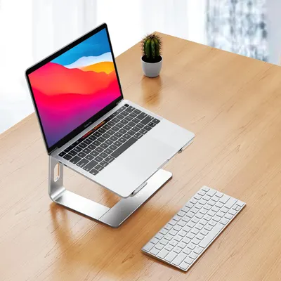 Showcases the product in a clean, minimalist home office environment to appeal to professionals and remote workers.