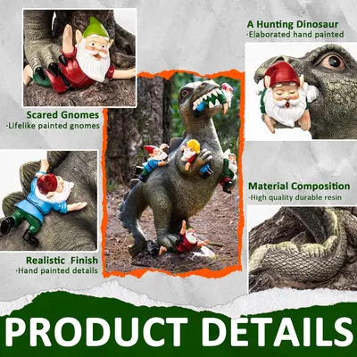 Talks about the different style garden gnomes that are included in the set. 