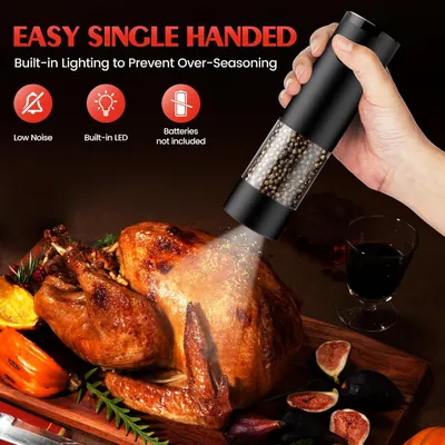 Secondary Images for Electric Salt and Pepper Grinder Set Automatic Battery Pepper Mill Shakers Adjustable…