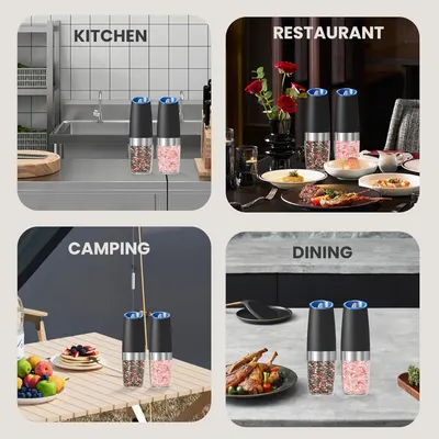Demonstrates the product's versatility by showing it can be used in various settings like kitchen, restaurant, camping, and dining.