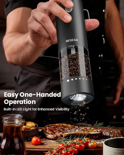 Secondary Images for Electric Salt and Pepper Grinder Set with Rechargeable Base