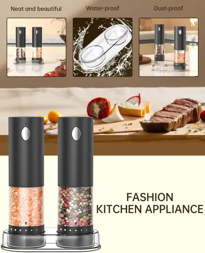 Secondary Images for CIRCLE JOY Electric Salt and Pepper Grinder Set Rechargeable Salt and Pepper Mills with…